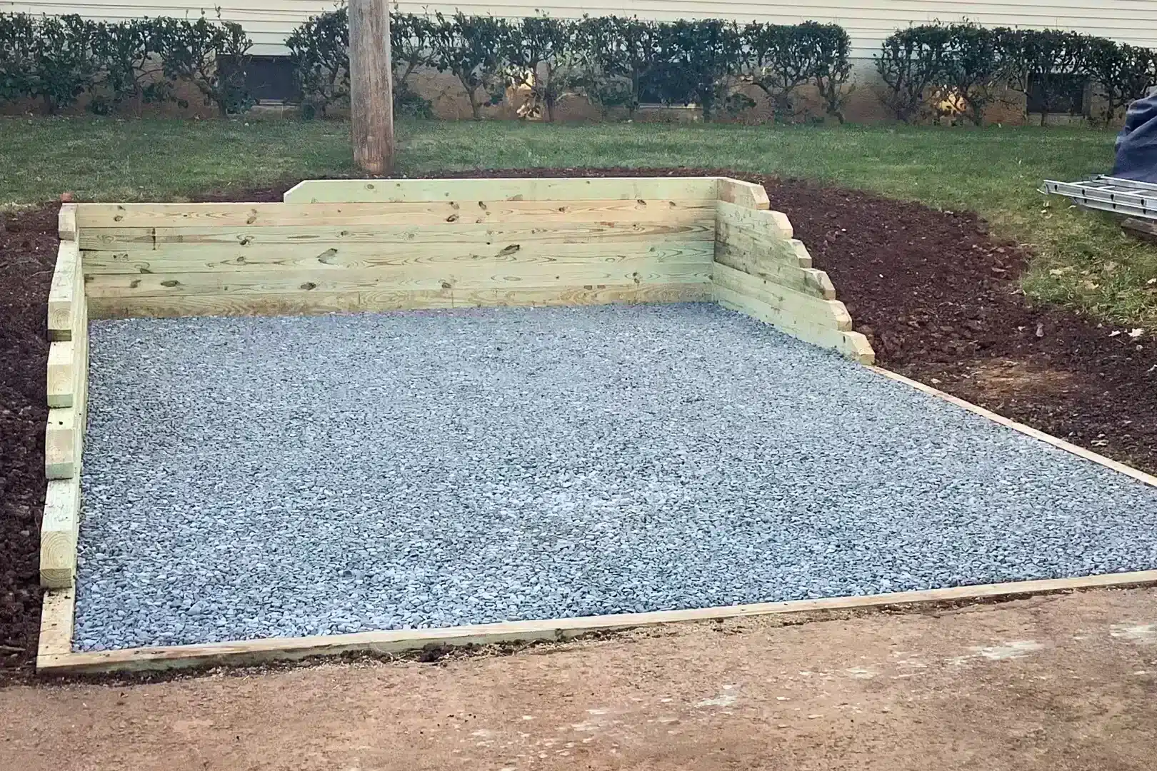 12x16 cabin foundation gravel
