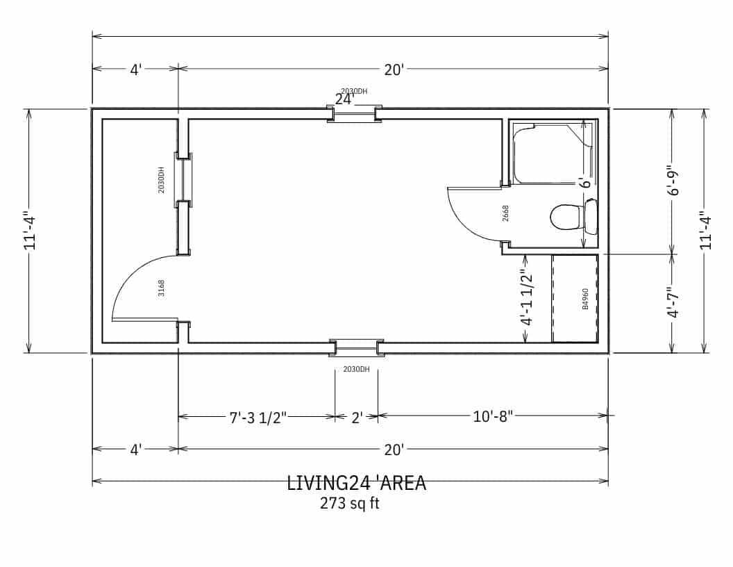 12x24 lofted cabin floor plan
