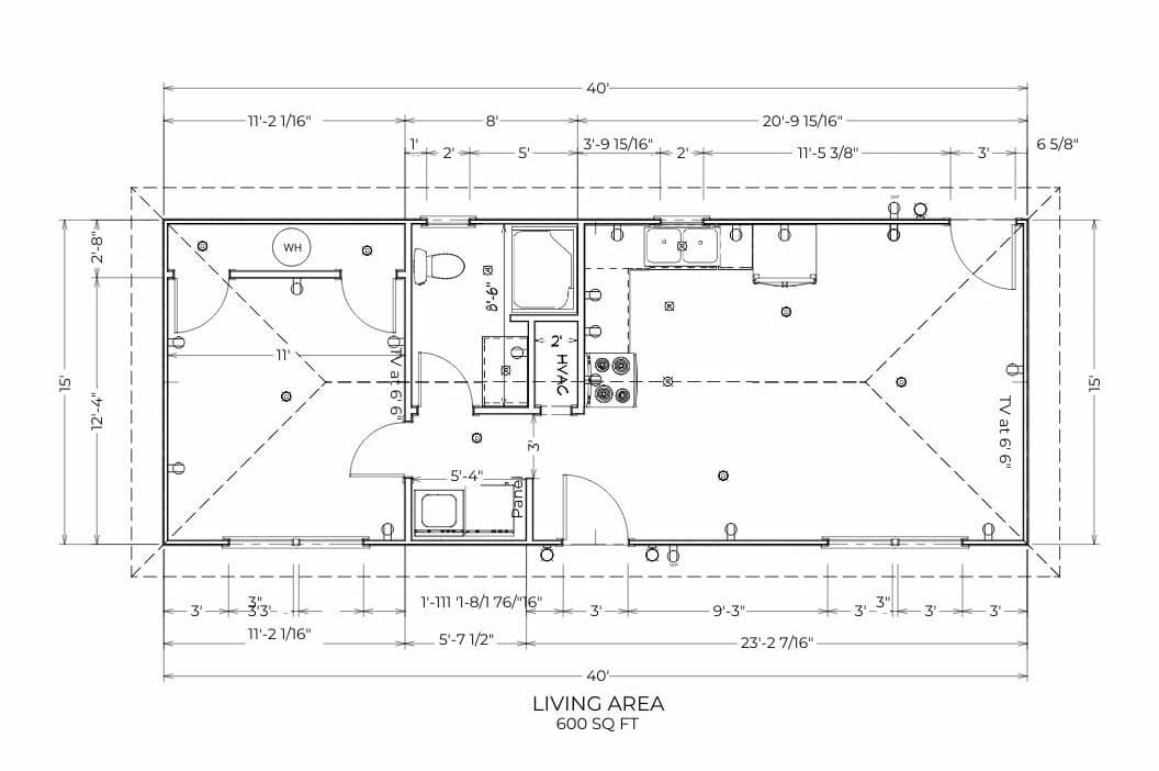 16x40 standard floor plan