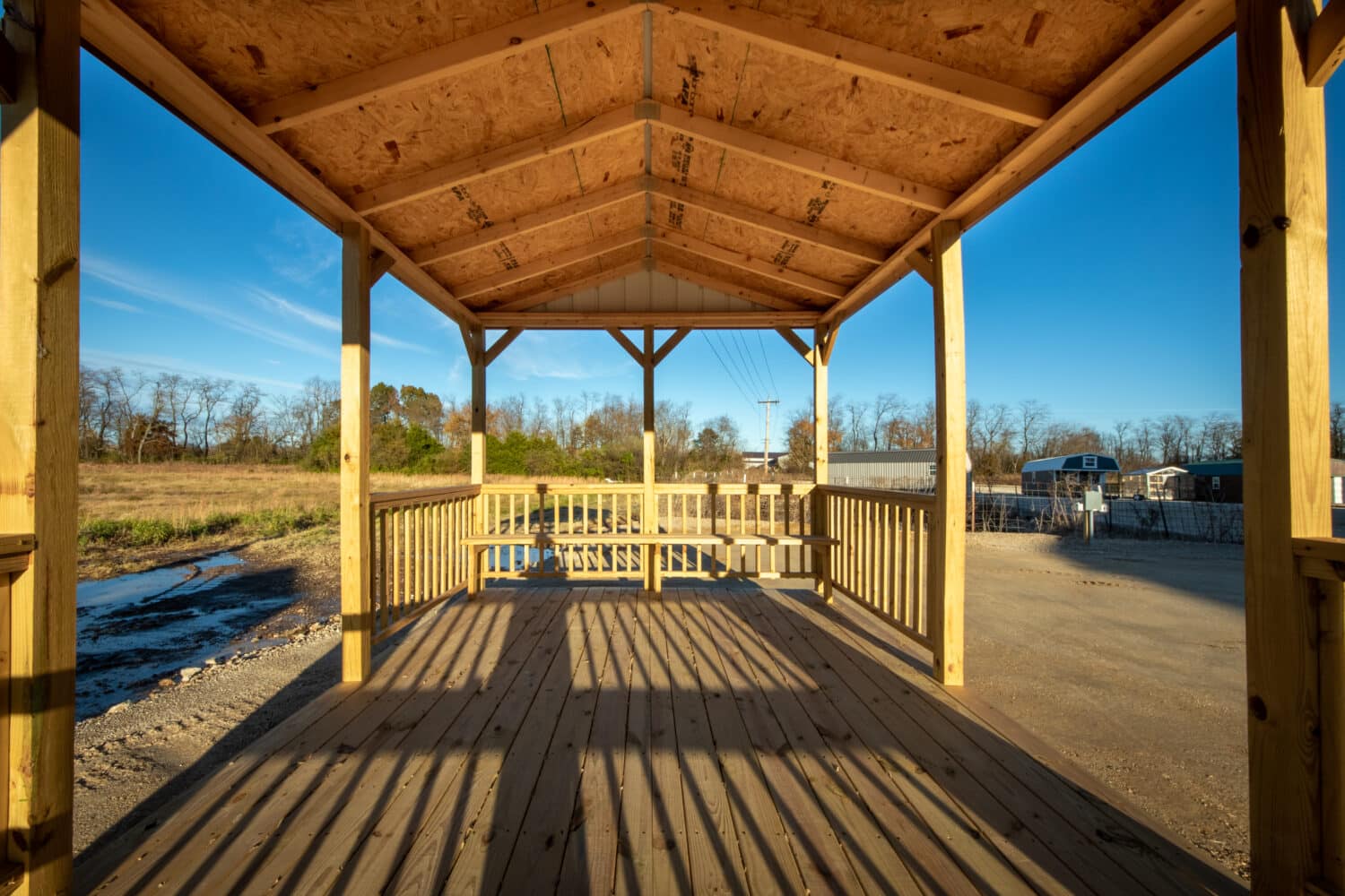 outdoor pavilion with benches