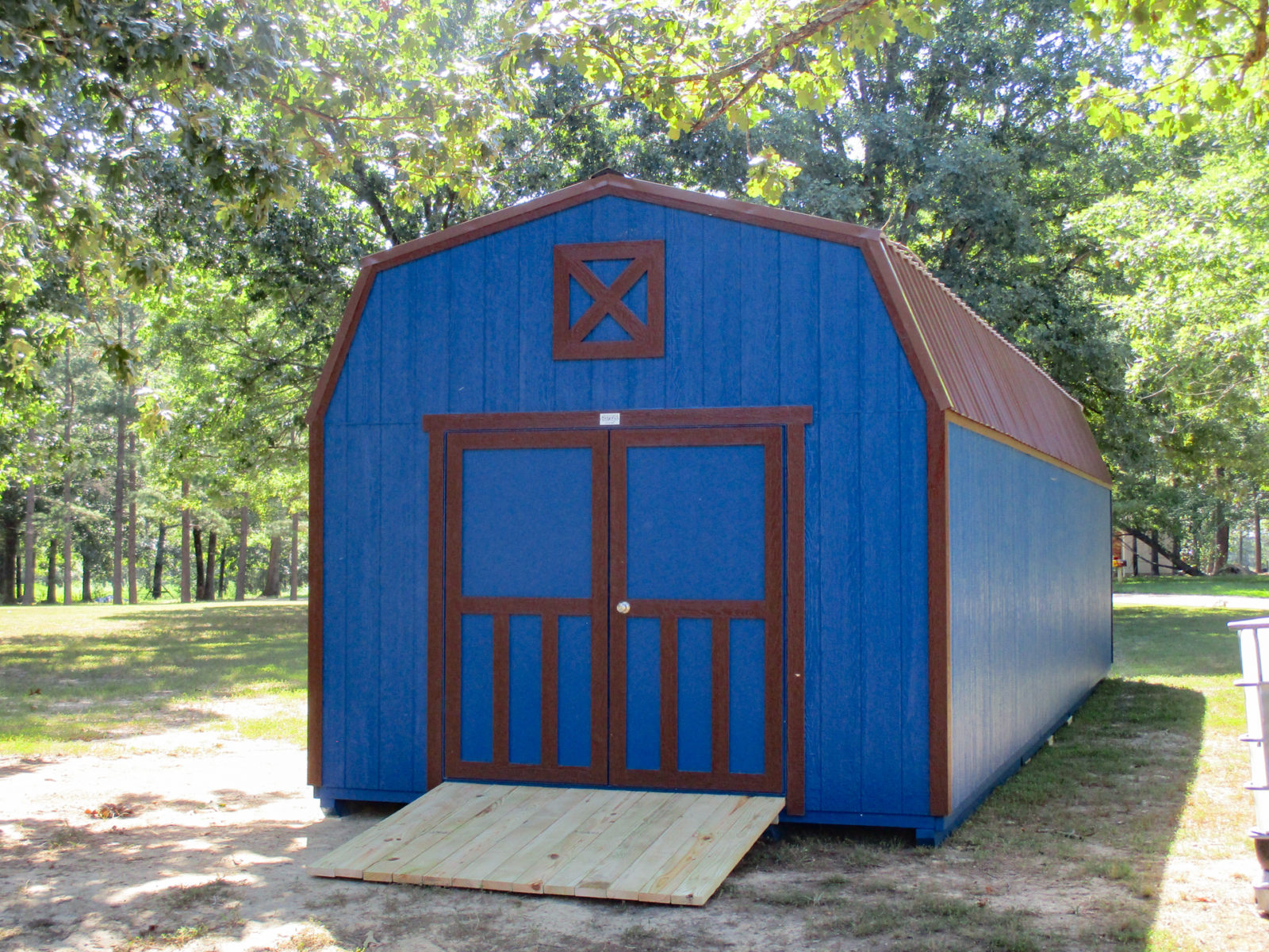 blue barn storage sheds