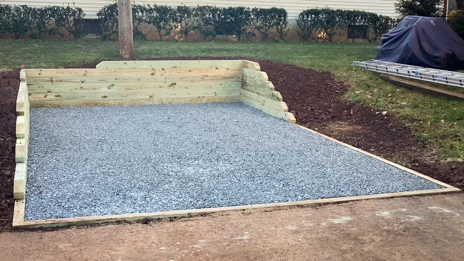 12x16 cabin foundation gravel
