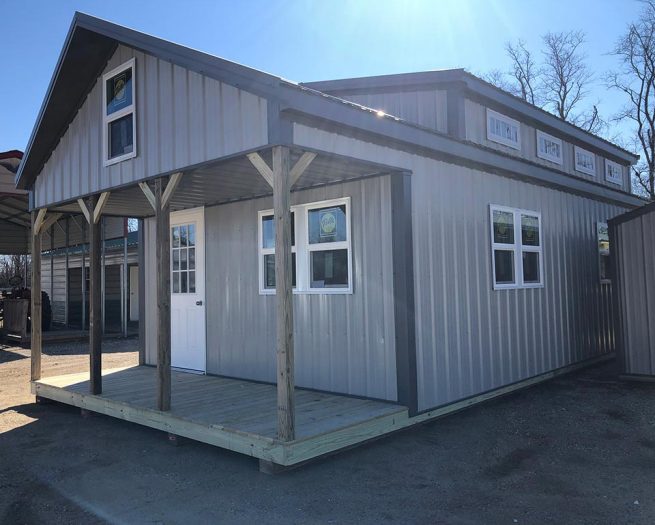 16x32 lofted cabin winged roof dormer