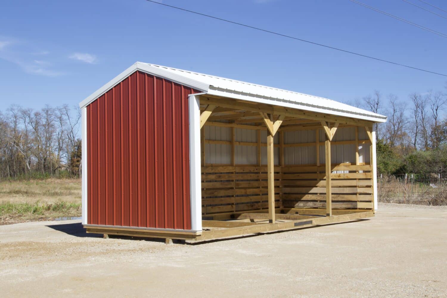 horse run in shed red shed