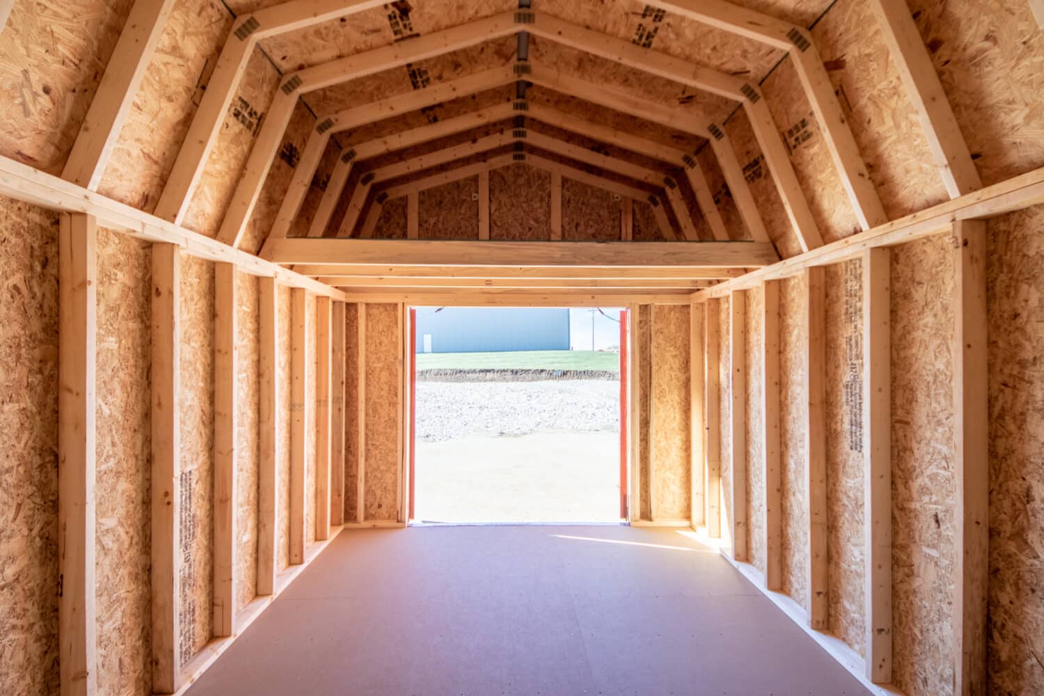 10x16 lofted barn interior