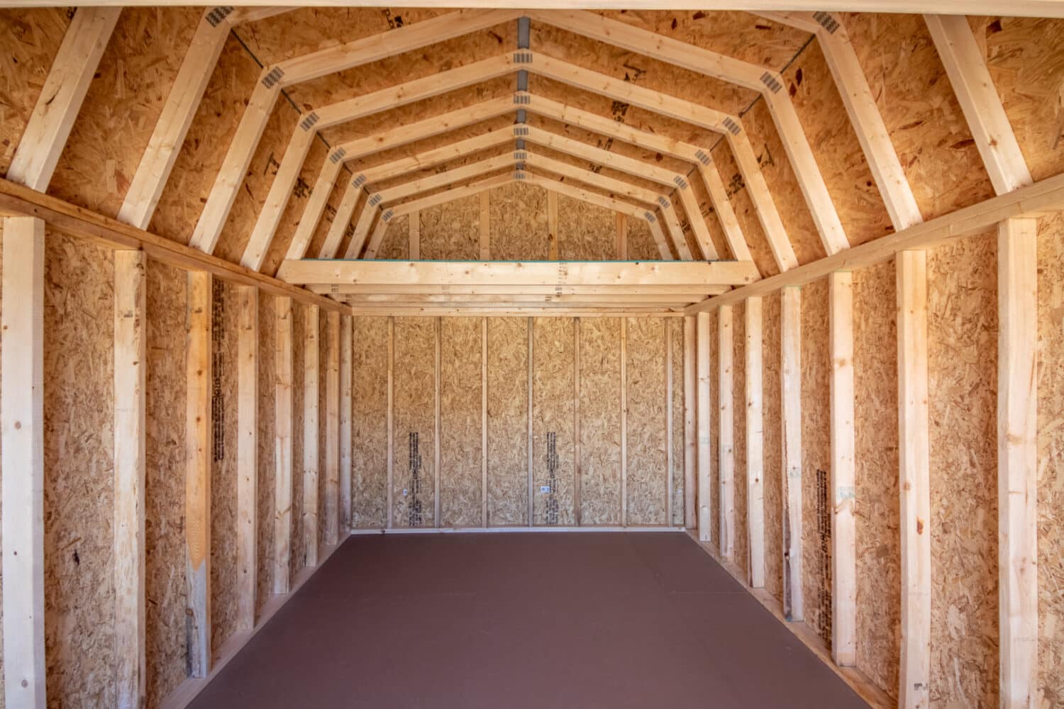 10x16 lofted barn interior 2
