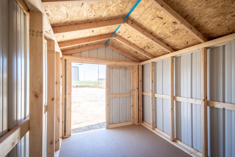 8x12 utility shed interior